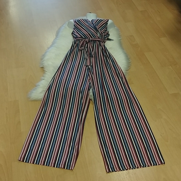 Anthropologie- Donna Morgan Striped Jumpsuit - Picture 12 of 16